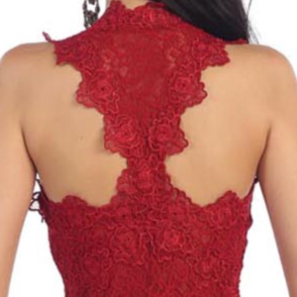 May Queen V-Neck Prom Dress,Trumpets Mermaid Train - Picture 7 of 8